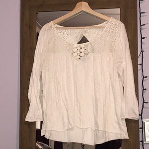 American eagle white lace long sleeve top